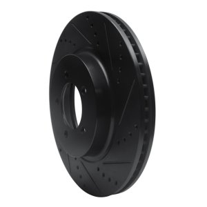 Lincoln Aviator Brake Rotor (1) - Front Right - R1 Concepts - Drilled & Slotted - Black - `03-`05